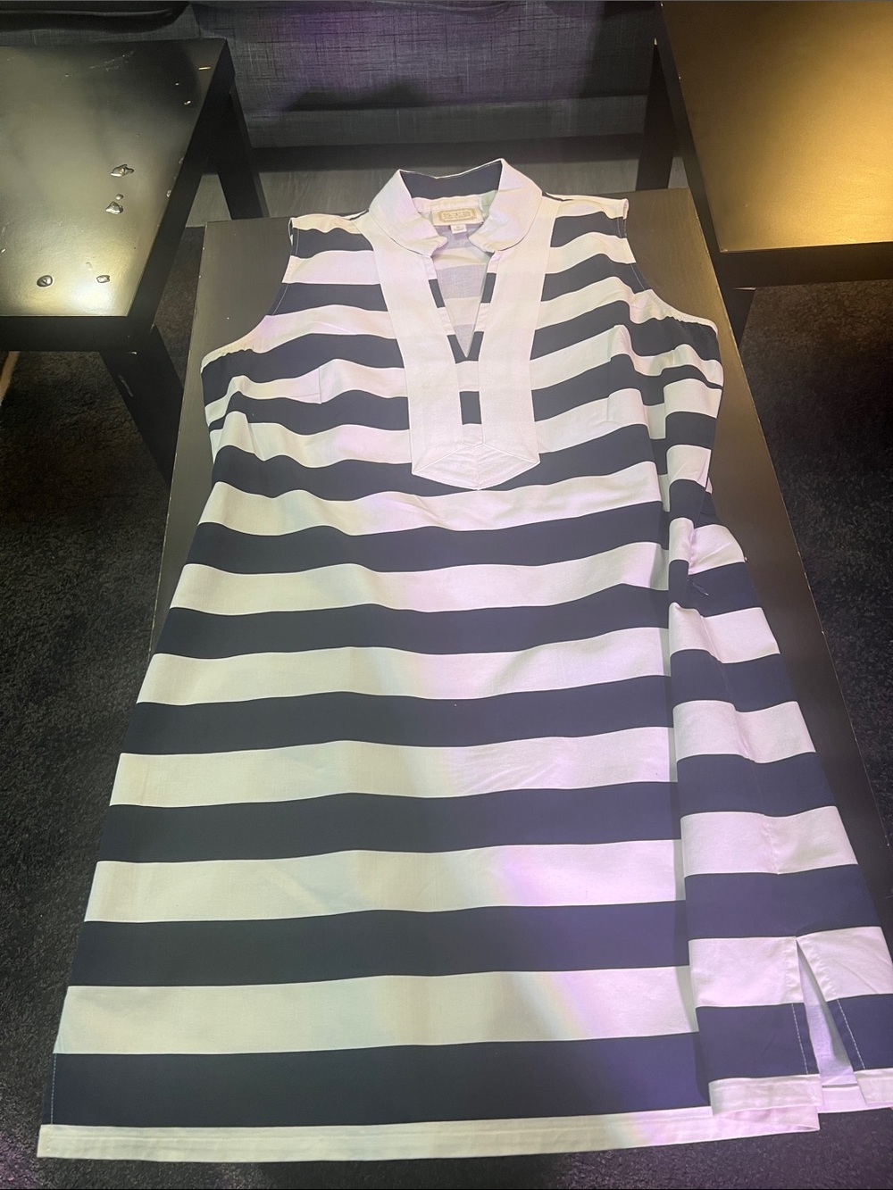 Sail to Sable Navy and White Collared Sleeveless Tunic